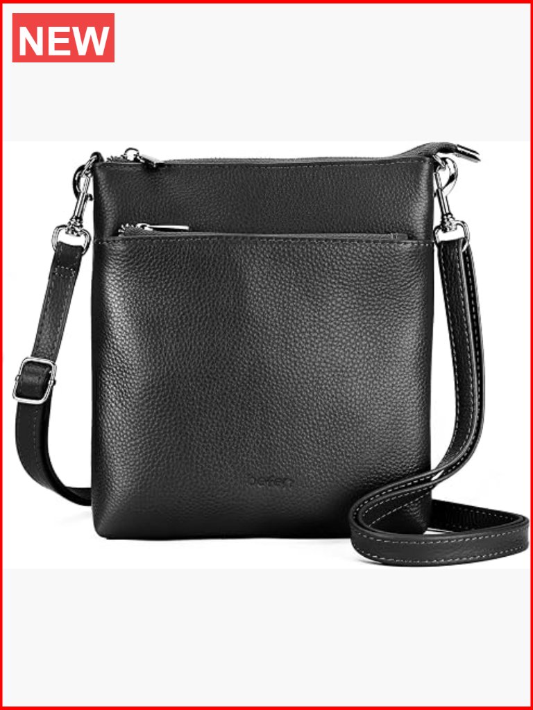 Genuine Leather Crossbody Purse For Women Travel Lightweight Adjustable Strap
